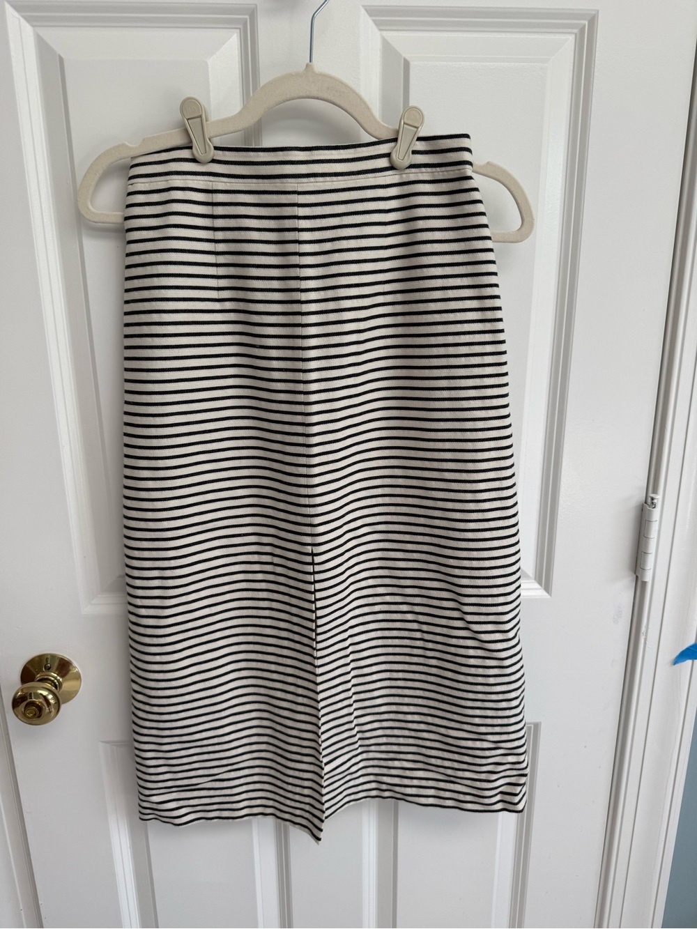 Alice + Olivia Black and White Striped Midi Skirt